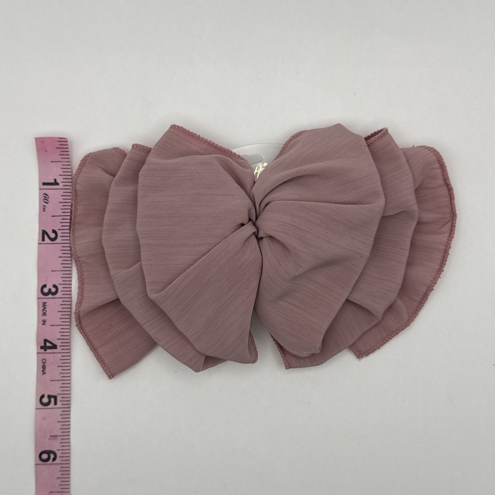 Vintage Hair Bow Clip Dusty Rose‎ Cottagecore Dreamy Romantic New Old Stock - Picture 3 of 5